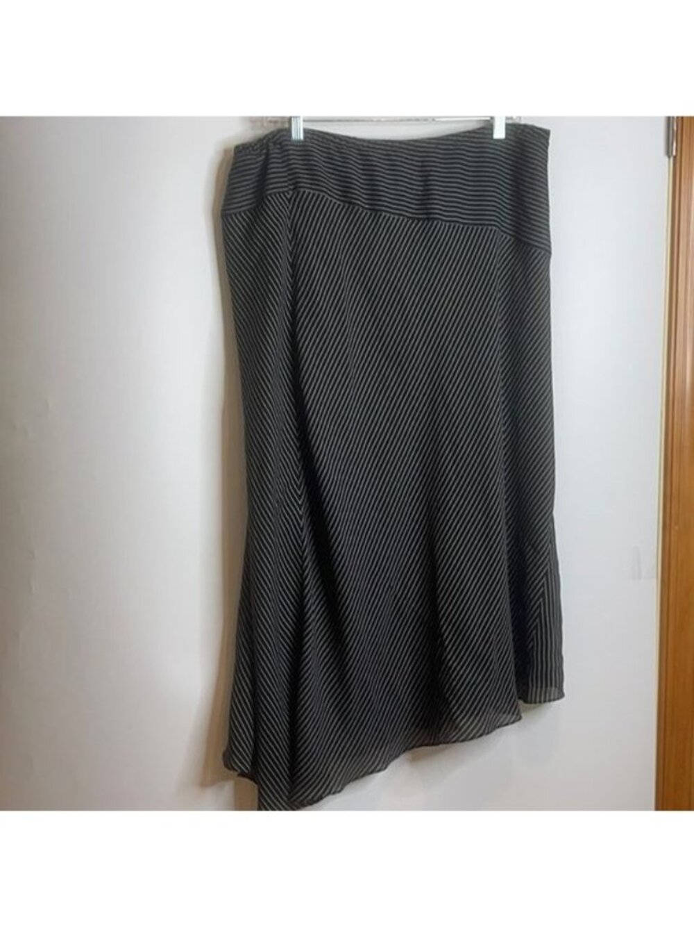 Lane Bryant Womens Black Striped Asymmetrical Skirt PLUS SIZE 18/20